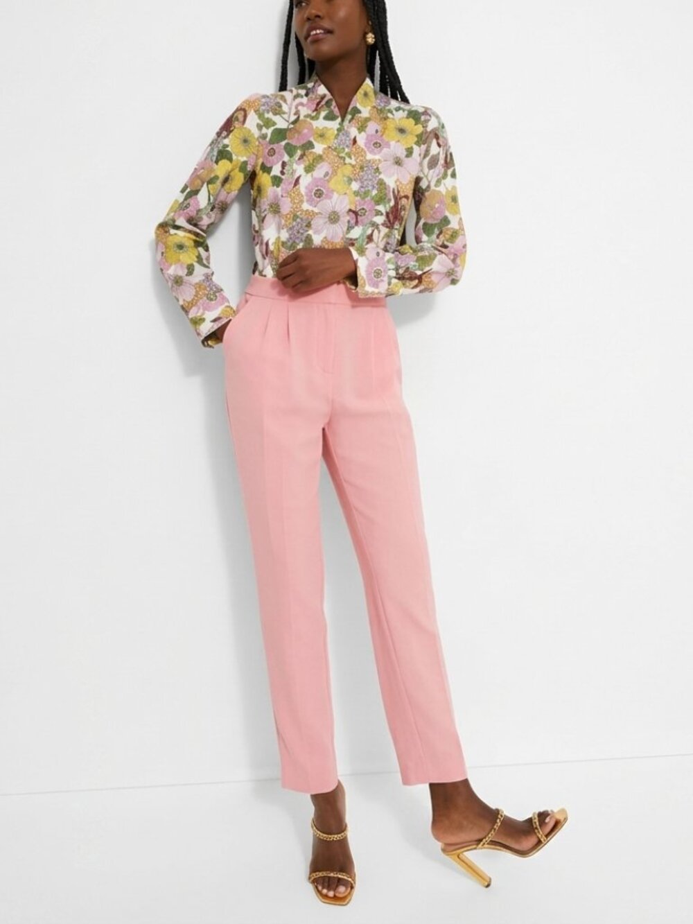 Tuckernuck Floral Pink Jumpsuit Wildflower Fields Adalie Long Sleeve Size 4